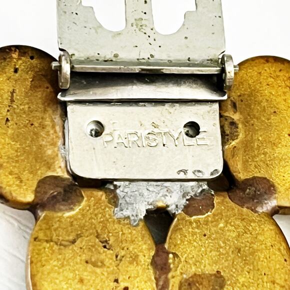 Antique Paristyle Button Co. Cabochon Glass Dress Clips Set Vintage Jewelry - Picture 8 of 9